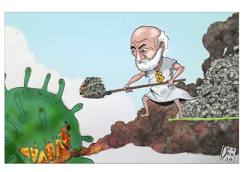 Cartoon: Borse in profondo rosso (medium) by Christi tagged borse,wall,street,crollo,economia,capitale,coronavirus