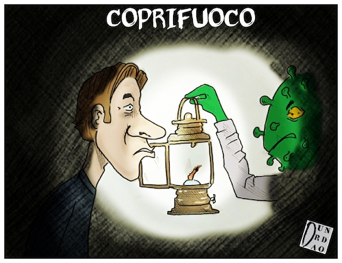 Cartoon: Coprifuoco (medium) by Christi tagged coprifuoco,parigi,berlino,londra,europa