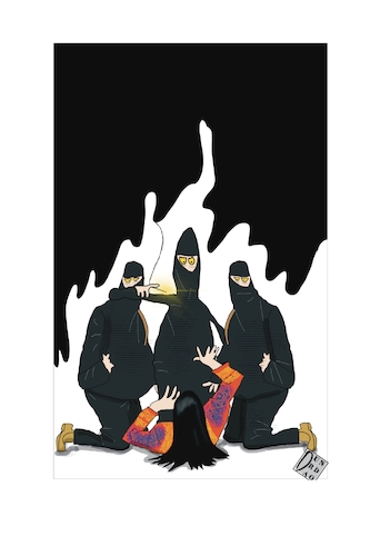 Cartoon: DoNotTouchMyClothes (medium) by Christi tagged afghanistan,so,en,talebani,clothes