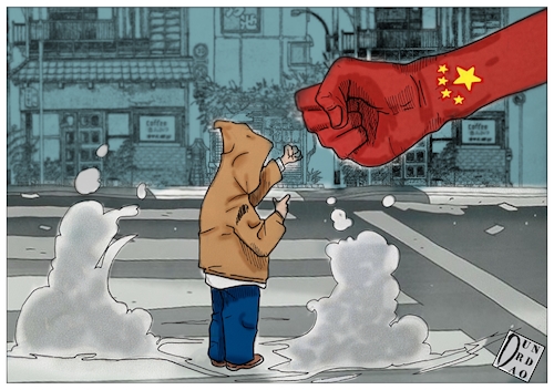 Cartoon: Hongkongprotests (medium) by Christi tagged hong,kong,mask