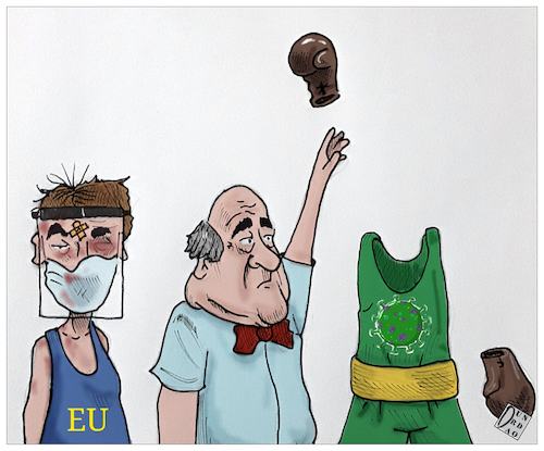 Cartoon: Nemico invisibile (medium) by Christi tagged eh,francia,germania,europa,covid