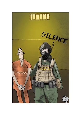 Cartoon: SILENCE (medium) by Christi tagged cina,diritti,hongkong,journalism,liberta