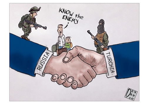 Cartoon: SPOILS OF WAR (medium) by Christi tagged russia,turchia,kurdi,erdogan,putin