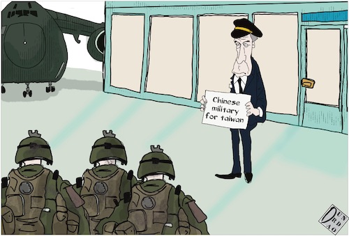 Cartoon: Taiwan (medium) by Christi tagged cina,pechino,taiwan,militare,airplane