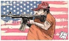 Cartoon: AMERICAN HATE (small) by Christi tagged american,gun,antisemitismo,pensilvania