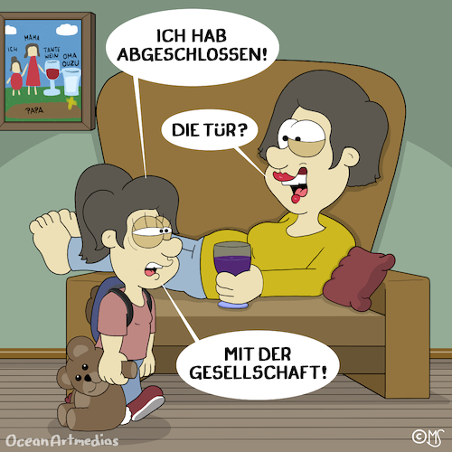 Cartoon: Abgeschlossen (medium) by Ocean Artmedias tagged gesellschaft,cartoon,humor