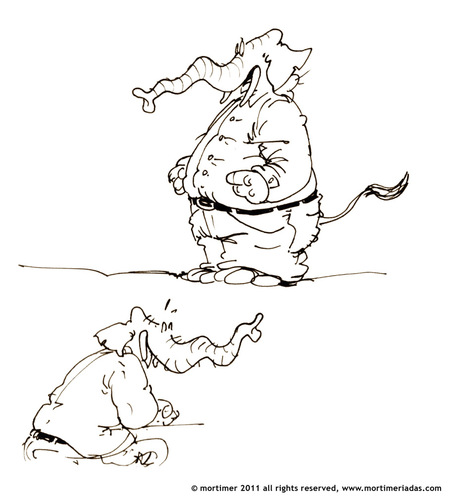 Cartoon: elephant sketches (medium) by mortimer tagged mortimer,mortimeriadas,cartoon