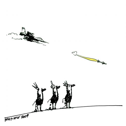 Cartoon: Los Reyes Magos de Oriente (medium) by mortimer tagged mortimer,mortimeriadas,cartoon,israel,gaza,krieg,militär,territorium,soldaten,bomben,drei könige,komet,gewalt,drei,könige