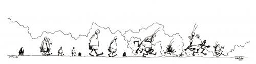 Cartoon: more moving monks (medium) by mortimer tagged mortimer,mortimeriadas,cartoon,sketch,moving,monks,monjes,boceto
