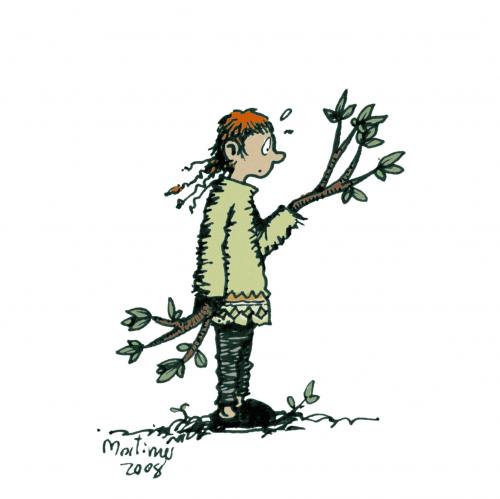 Cartoon: Treebeing Girl (medium) by mortimer tagged trees,nature,mortimer,treebeing,girl
