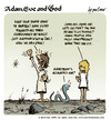 Cartoon: adam eve and god 37 (small) by mortimer tagged english adam eve god cartoon comic gag mortimer mortimeriadas biblical christian original sin expulsion paradise eden snake