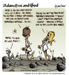 Cartoon: Adam Eve and God 41 (small) by mortimer tagged mortimer mortimeriadas cartoon comic biblical adam eve god snake paradise bible