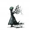 Cartoon: Treebeing Girl (small) by mortimer tagged trees,nature,mortimer,treebeing,girl,dark,emo