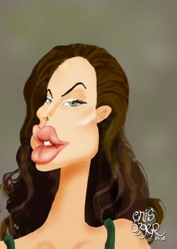 Cartoon: angelina jolie (medium) by komikportre tagged celebrity,famous,angelina,jolie,sexy