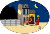 Cartoon: vroemmm (small) by madman tagged house man moon gaz