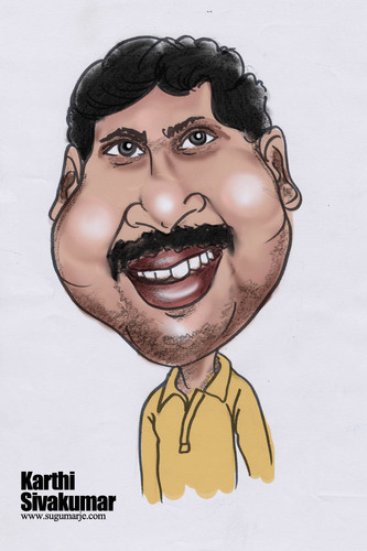 Cartoon: Karthi (medium) by sugumarje tagged karthi,tamil,cinema,sugumarje
