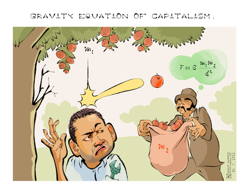 Cartoon: Gravity equation of Capitalist (medium) by Nasif Ahmed tagged capitalism,monopoly,workers,work,construction,laborday,worker,love,labor,labour,may,labourday,workersday,union,workersrights,photography,coronavirus,instagood,streetphotography,business,mayday,staysafe,safety,bhfyp,instagram,trabajadores,life,job,people