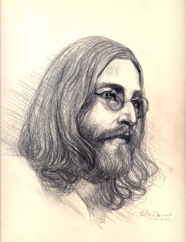 Cartoon: John Lennon Singer-songwriter (medium) by Sajith Bandara tagged john,lennon