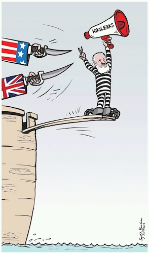Cartoon: Julian Paul Assange ok or what? (medium) by Sajith Bandara tagged julian,assange