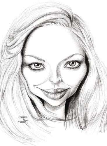 Cartoon: Amanda Seyfried (medium) by menekse cam tagged amanda,seyfried,american,actris,mamma,mia,mean,girls