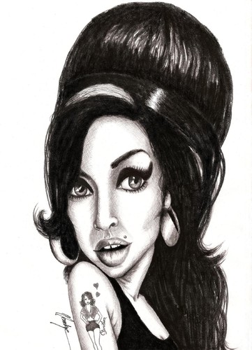 Cartoon: Amy (medium) by menekse cam tagged death,drug,star,england,jazz,soul,british,songwriter,singer,winehouse,amy,kadin,sarkc