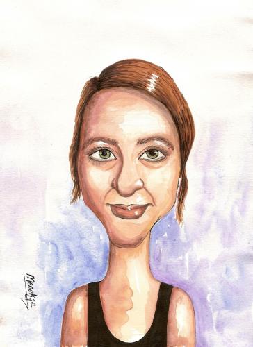 Cartoon: Beate K. (medium) by menekse cam tagged portrait