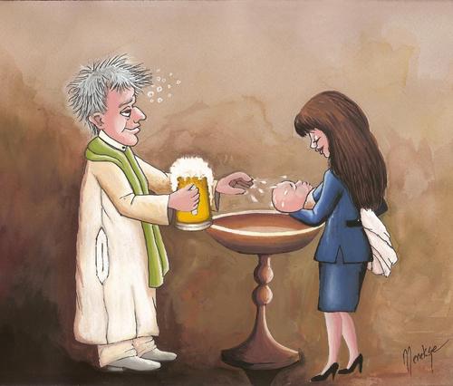 Cartoon: Beer (medium) by menekse cam tagged baptize,baby,woman,priest,beer