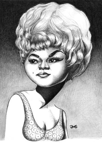 Cartoon: Etta James (medium) by menekse cam tagged jazz,gospel,roll,rock,and,soul,blues,singer,american,james,etta