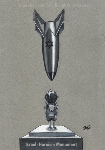 Cartoon: Israeli Heroism Monument (medium) by menekse cam tagged schools,children,child,heroism,monument,attacs,bomb,rocket,genocide,israel,palestine,gaza,gaza,palestine,israel,genocide,rocket,bomb,attacs,monument,heroism,child,children,schools