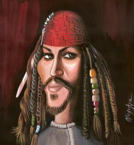 Cartoon: Johnny Deep (medium) by menekse cam tagged johnny,deep,actor,portrait