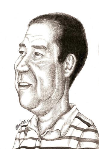 Cartoon: Joseba-KARKA2 (medium) by menekse cam tagged joseba,berrondo,arbelaiz,spanish,caricaturist,portrait,karka