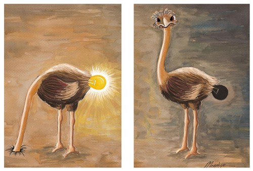 Cartoon: Ostrich (medium) by menekse cam tagged emblem,bulb,elections,akp,status,turkey,ostrich,politisch,politics,political,government,party,condition,tiere,tier,vogel,strauß,idee,ideen,inspiration,kopf in sand,kopf,in,sand