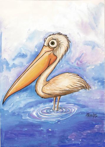 Cartoon: pelican (medium) by menekse cam tagged birds