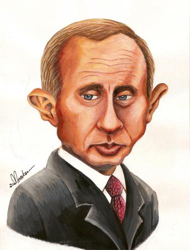 Cartoon: PUTIN (medium) by menekse cam tagged vladimir,putin,portrait