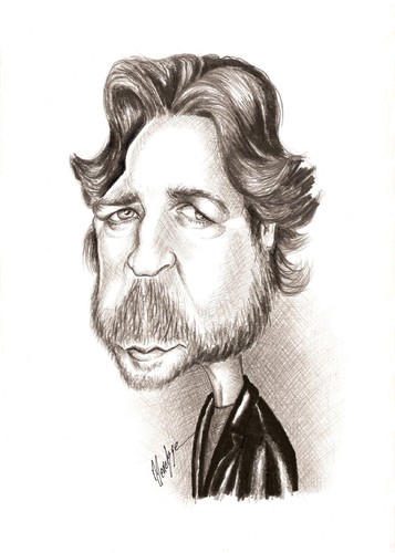 Cartoon: Russell Crowe (medium) by menekse cam tagged australia,zealand,new,actor,crowe,russell