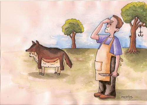 Cartoon: The sacrificial animal (medium) by menekse cam tagged sacrificial