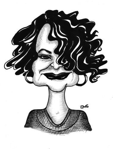 Cartoon: Yaprak Bozkurt (medium) by menekse cam tagged yaprak,bozkurt,artlover,friend,portrait,caricature,pen,ballpoint,black,white,trial