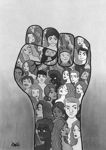 Cartoon: Unity (medium) by menekse cam tagged racism,unity,race,united,punch,people,yumruk,power,irkcilik,racism,unity,race,united,punch,people,yumruk,power,irkcilik