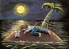 Cartoon: Alarm clock (small) by menekse cam tagged alarm clock desert island man night sleeping wake up early