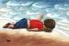 Cartoon: Aylan Kurdi (small) by menekse cam tagged aylan,kurdi,child,syria,turkey,europe,refugee,war,terror