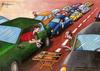 Cartoon: Traffic (small) by menekse cam tagged traffic cars backgammon turkey