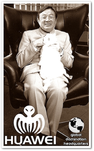 Cartoon: Huawei Ren Zhengfei oldest photo (medium) by Dedoshucos tagged huawei,5g,spectre,crime,technology,ernst,stavro,blofeld