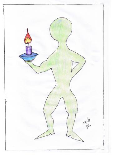 Cartoon: ARMLEUCHTER (medium) by skätch-up tagged armleuchter,kerze,candle,licht,light