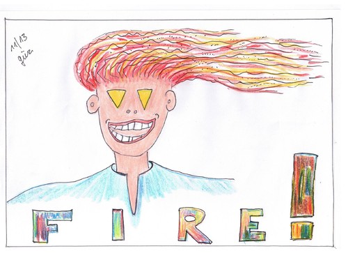 Cartoon: FIRE FEUER FUEGO (medium) by skätch-up tagged terror,explosion,feuersturm,hungerspiele,firefly,fuego,feuer,fire,sabotage,vulkano