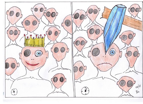 Cartoon: is it so ? (medium) by skätch-up tagged kohlwaldklinik,blasien,st,oneeyed,einäugiger,könig,king