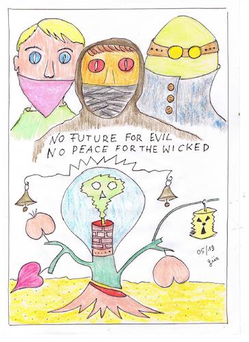 Cartoon: NO FUTURE NO PEACE (medium) by skätch-up tagged no,future,peace,bad,world,killers,destroyers,nazi,atom,dirt,waste,trash,planet,earth,umwelt,böse,menschen,nazionalsozialismus,zukunft,friede,krieg,und,zerstörung,hunger,flucht,flüchtlinge,anti