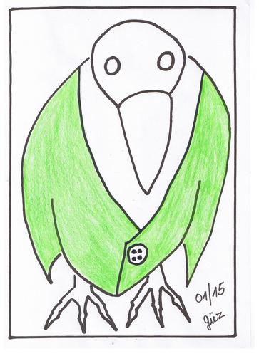 Cartoon: Weisser rabe  green Jacket (medium) by skätch-up tagged transformer,transformation,crow,raven,white,krähe,weisse,rabe,weisser
