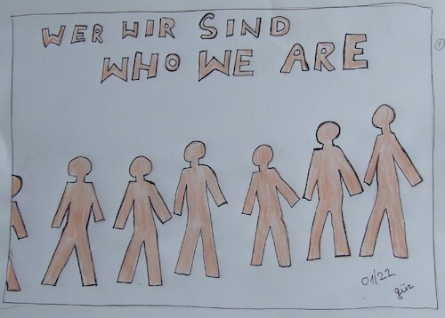 Cartoon: US AND THEM WHO WE ARE (medium) by skätch-up tagged we,she,him,her,us,them,they,love,hate,red,blue,black,white,men,women,people,peace,war,harmony,happy,misery,sad,sorry,wir,ihr,sie,ich,du,menschen,leute,gleichheit,unterschied,gemeinschaft,varianten,individualität,freunde,friends,zirkus,arena,karussel