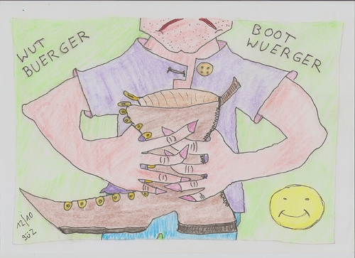 Cartoon: wutbürger   BOOTWÜRGER (medium) by skätch-up tagged wutbürger,2010,wort,des,jahres,boot,würger