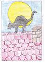 Cartoon: EL GATO at the ROOF (small) by skätch-up tagged el,gato,moon,roof,katze,cat,mond,dach,nacht